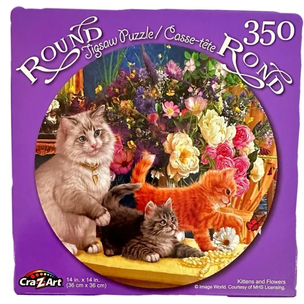 Craz Art 350 Piece Space Saver Jigsaw Puzzles‎ Cats & Peacocks